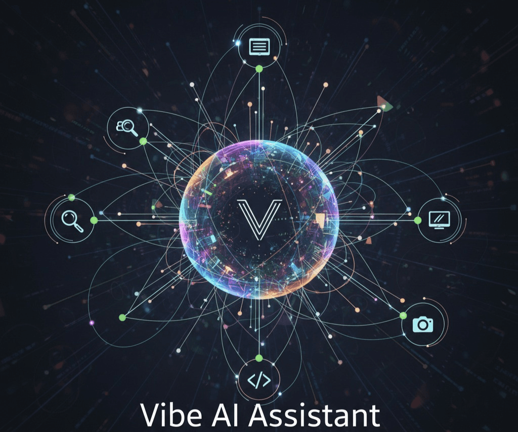 A swarm of glowing orbs moving in unison, symbolizing the coordinated multi-agent systems of Project Vibe.